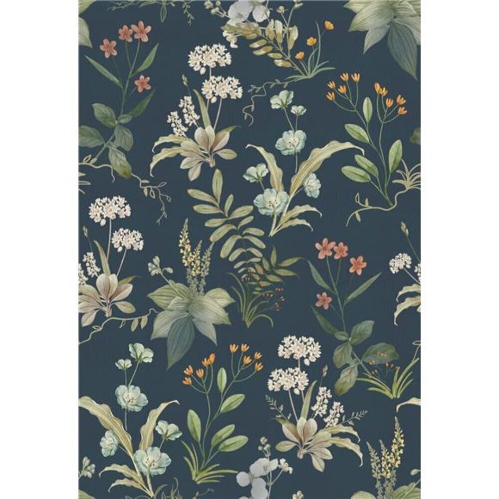 Boho Blue Floral Peel & Stick Wallpaper 120x17.3in